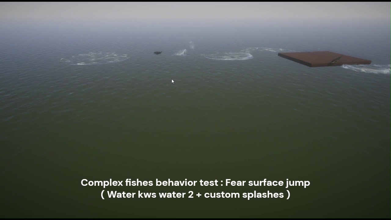 Flock Experiments — fish schooling in a water scene